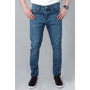 Jean pour homme Leonor personnalisé avec logo, denim délavé, décoration boutonnée, coupe large, idéal pour l'automne ou l'hiver - Product Image 1