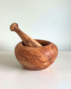 Strong Wooden Mortar Pestle With Natural Wood Texture Suitable For Hand Grinding Spices <b>Herbs</b> And Making Pastes Naturally - Product Image 2