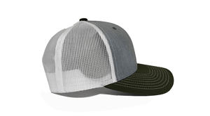 Moda diaria atemporal y llamativa, camionero de gorra de malla blanca/gris brezo estructurada en dos tonos ajustable, hecha en Vietnam - Product Image 4