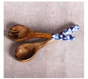 Black Color Marble <b>Salad</b> <b>Server</b> Set Kitchen Tools Set - Product Image 2