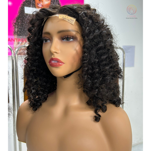 2024 nouveau naturel noir vietnamien brut vierge bouclés perruques de cheveux humains court profond bouclés HD fermeture perruque avec base de toupet en dentelle - Product Image 6