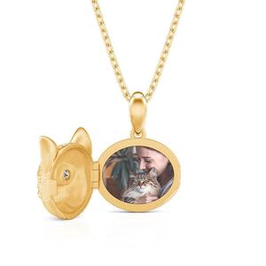 Jeulia Custom Photo Vivid Cat <b>Locket</b> Necklace with Bezel Setting Perfect Gift - Product Image 3