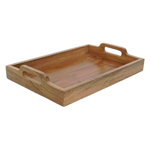 Bandeja de servicio de madera natural hecha a mano de alta calidad respetuosa con el medio ambiente personalizada al por mayor para el hogar, restaurantes y hoteles de la India - Product Image 5