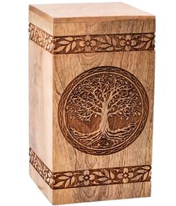 Urne funéraire en bois gravée sur mesure |   OEM/ODM |   Usine de vente en gros - Product Image 1