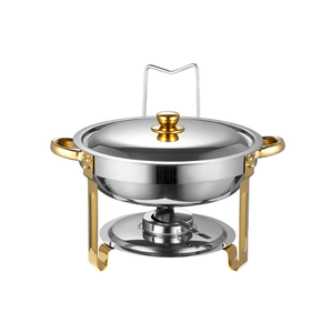 Estufa de <span class=keywords><strong>buffet</strong></span> pequeña y redonda de acero inoxidable con catering térmico para comida caliente Calefacción con alcohol en hoteles y restaurantes - Product Image 6