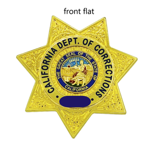 Insignia Personalizada con el Sello del Estado Antiguo CDC/R - Plana o Abombada, Sin Bandera, Bordada en 3D con Seda y Pin de Seguridad - Product Image 2