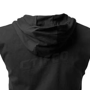 <b>Men's</b> Casual Winter <b>Sleeveless</b> <b>Hoodie</b> with Long Sleeves Simple Design Hooded Collar Pattern Type Solid Material Polyester/Cotton - Product Image 6