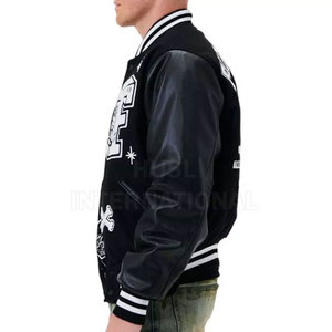 Custom Manufacturer High Quality Embroidery Leather Sleeves Letterman Varsity <b>Jackets</b> for Men Varsity Custom Men's <b>Jackets</b> - Product Image 5