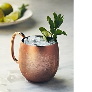 Tasse de voyage en acier inoxydable avec placage de cuivre martelé pour boire de la bière classique moderne - Product Image 3