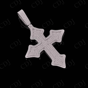 VVS D Moissanite S925เพชรสเตอริงเงินฮิปฮอปเย็นจี้คริสครอสใหญ่อินเทรนด์เครื่องประดับสำหรับผู้ชายขายส่งราคา - Product Image 1
