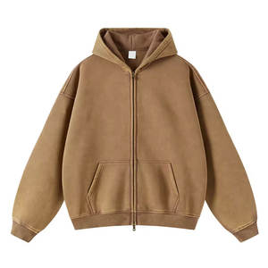 Sweat à capuche oversize haute couture avec délavage acide, finition vintage délavée au soleil et détails brodés de luxe. - Product Image 4