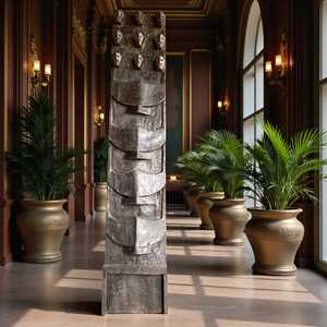 Panel de Pared de Madera Tribal Naga de la India, Tallado a Mano, Decoración Arquitectónica, Estilo Rústico Antiguo, para Interiores de Hotel, Combinable, 1 Contenedor - Product Image 1