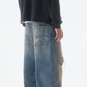 Hot Sale Custom Cargo Jeans Pant Multi Pocket Ripped Jeans Slim Fit Casual Wash Straight <b>Trouser</b> <b>Baggy</b> Jeans Pants for <b>Men</b> - Product Image 5