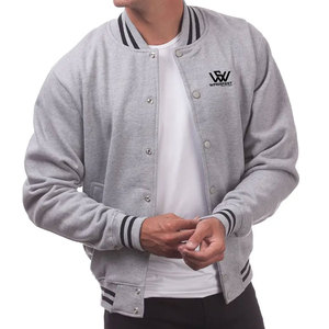 เสื้อแจ็คเก็ตเลตเตอร์แมนสั่งทำพิเศษ ผ้าวูลคอตตอน ราคาขายส่ง คอตั้ง โลโก้ด้านหน้า ระบายอากาศ กันลม เสื้อแจ็คเก็ตฤดูหนาว - Product Image 5