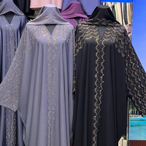 ชุดอิสลามแบบดั้งเดิมของดูไบปี 2025 สำหรับผู้หญิง ชุดอาบายะห์สีดำสวยงามจากซาอุดีอาระเบีย เสื้อผ้าอาหรับ พร้อมเครื่องประดับมุสลิม - Product Image 1