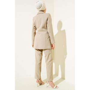 Ensemble 2 pièces avec nœud sur le côté, beige - Product Image 1