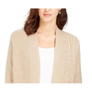 Cardigan Lungo da Donna Charter Club, Beige con Stampa Patchwork e Ricami, Bottoni, Invernale/Autunnale, Lana e Acrilico, Disponibile in Taglie Petite e Medium - Product Image 2