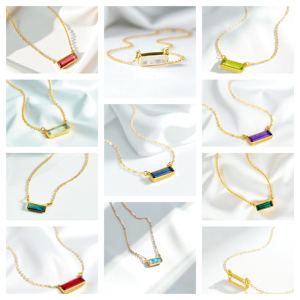 Rainbow Moonstone Custom Engrave Charm <b>Bar</b> Connector Necklace - Product Image 2