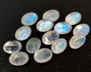Piedra lunar de arcoíris natural, corte ovalado, 8x10mm, facetado, fino, azul, calidad llamativa, piedra lunar de arcoíris, azul superior, piedra preciosa suelta - Product Image 4