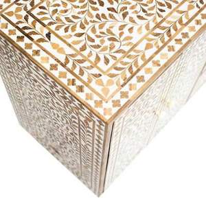 Tiroir de chevet incrusté d'os personnalisé de luxe fabriqué à la main de qualité supérieure écologique pour la maison hôtel de l'Inde - Product Image 3