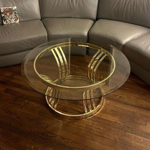 Mesa de centro de metal de diseño moderno con tapa de madera perfecta para espacios de vida dinámicos y salas multiusos - Product Image 4