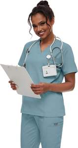 Conjuntos de traje de fregado de algodón de primera calidad Unisex Médicos Enfermeras Hospital uniformes médicos al por mayor uniformes de enfermería ropa - Product Image 3