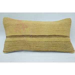 Alfombra Kantha de lana beige de 8x16 pulgadas con almohada tejida con patrón vintage - Product Image 1