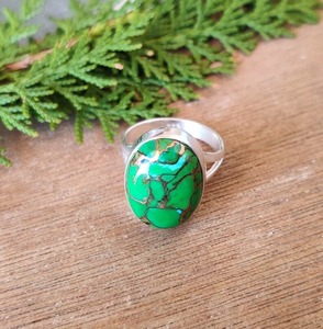 925 Sterling Silver Boho Style Turquoise Gemstone Ring Cadeau de mariage fait main pour les femmes plaqué rhodium pour les fêtes - Product Image 3