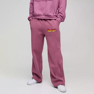 Nouveau arrivé 2025 pantalons pour hommes surdimensionné Fit été tenue décontracté 100% coton polaire personnalisé lavé pantalon évasé pour hommes - Product Image 4