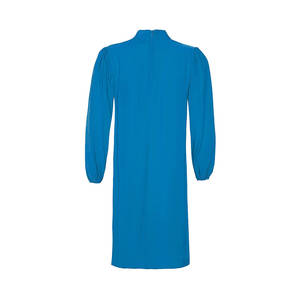 เสื้อเชิ้ตตัวยาวลำลองสำหรับผู้หญิง-ทรงหลวม คอจีน สีฟ้า - Product Image 3