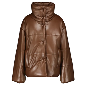 Genuine Leather Jacket Women Designer Puffer <b>Coat</b> Custom Bubble <b>Coat</b> Warm Casual Girls Puffer Jacket - Product Image 2