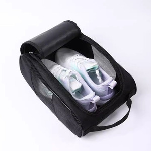 Sac organisateur de chaussures de golf de voyage en polyester avec conception en maille respirante facile à transporter et à ranger les styles de fermeture à glissière et de cordon - Product Image 6