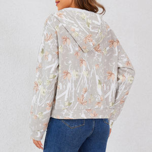 High Quality Terry Oversized 300gsm Hoodie Blank Unisex Cropped <b>Turtleneck</b> Zipper-up Short Hodies <b>for</b> <b>Woman</b> - Product Image 4