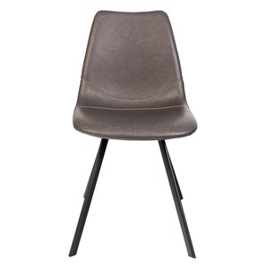 Aster Modern <b>Dining</b> <b>Chair</b> with Leather Upholstery and Metal Legs - Product Image 2