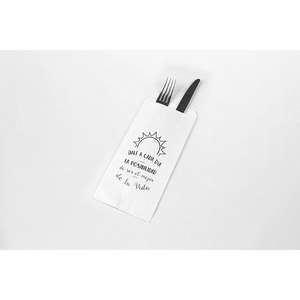 Sac en papier blanc pour couverts 11x24cm, papier professionnel, 1000 pièces, B2B - Product Image 1