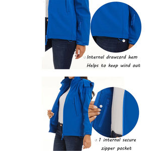 Haute qualité femmes imperméable Soft Shell polaire doublé veste chaud à capuche coupe-vent pour l'extérieur pour les hommes - Product Image 6