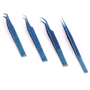 Pinzas de extensión de pestañas con aislamiento de Punta puntiaguda de agarre de diamante de acero inoxidable con logotipo y color personalizado - Product Image 5