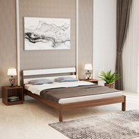 BLUEWUD Roverb Lit Queen Size en bois d'ingénierie sans boîte de rangement pour meubles de maison de chambre à coucher