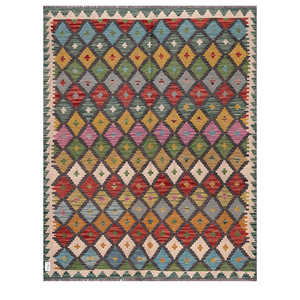 Alfombra Kilim de Maimana, Afganistán, 194 x 155 cm, Alfombras y Juegos de Alfombras - Product Image 1