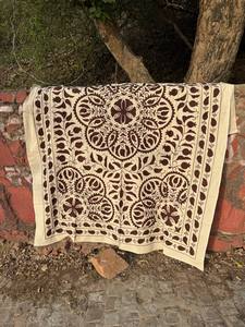 Handmade Uzbek Suzani Quilt – Intricate Embroidered <b>Bed</b> <b>Cover</b>, Colorful Bohemian Blanket, Artisan Crafted Bedroom Décor - Product Image 3