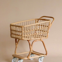 Poupée en rotin faite à la main landau en osier pour bébé poussette chariot pour enfants salle de jeux décor et séance de photographie