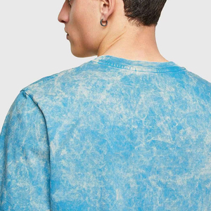 Recién llegado, superventas, camisetas de lavado ácido para hombre, Color básico de moda superior, venta en línea, Material de algodón 100%, servicio OEM - Product Image 5