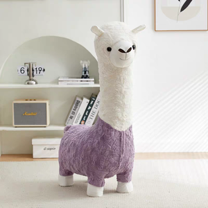 Cute Alpaca Accent Chair Solid Wood Frame Premium Rabbit Faux Fur Upholstery 7 Colors Available Modern Design Durable Bedroom - Product Image 5