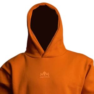 <b>Orange</b> Pullover <b>Hoodie</b> for <b>Men</b> Heavyweight Cotton Fleece Kangaroo Pocket Hooded Sweatshirt Casual Streetwear - Product Image 4