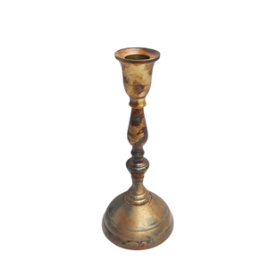 Bougeoirs modernes en aluminium couleur laiton, lot de 2 grandes décorations de table antiques pour la maison et les occasions de Pâques - Product Image 4