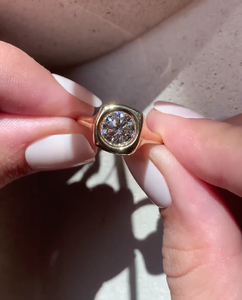 Bague solitaire en diamant de laboratoire de taille ronde sertie de lunette bague de mariage en diamant de laboratoire 1.5Ct taille ronde CVD diamant plaqué or bagues fines - Product Image 6