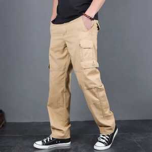 Pantalones informales de cintura media para hombre con cierre de cordón Servicio OEM Patrón recto Tela Oxford con técnicas bordadas - Product Image 5