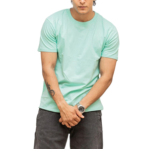 Camiseta de Manga Corta para Hombre, Cuello Redondo, Color Verde Menta, Corte Regular, 100% Algodón Jersey, Trackstar OEM, Marca Privada TSI-G05-P0302 - Product Image 2