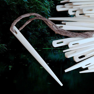 Aiguille à crocheter conique en os de buffle, outil en cuir naturel moderne imperméable fait à la main pour le tricot, le tissage, la couture et l'artisanat - Product Image 5