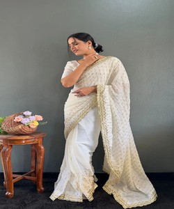 MODERNE SOIE BRODERIE MULTI SÉQUENCE TRAVAIL PRÊT À ÊTRE SAREE CHEMISIER SANS COUTURE PRIX DE GROS VÊTEMENT ETHNIQUE Multi Couleur Fête - Product Image 1